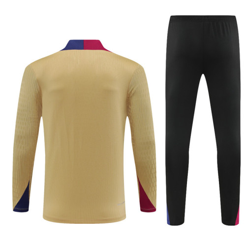 Barcelona Tracksuit 24/25 Gold Quater Zip Training Kit