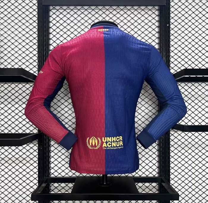 24-25 Barcelona Home Long Sleeve Kit Player Version