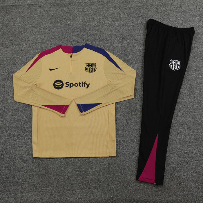 Barcelona Tracksuit 24/25 Gold Quater Zip Training Kit