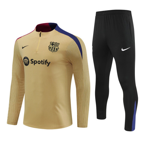 Barcelona Tracksuit 24/25 Gold Quater Zip Training Kit