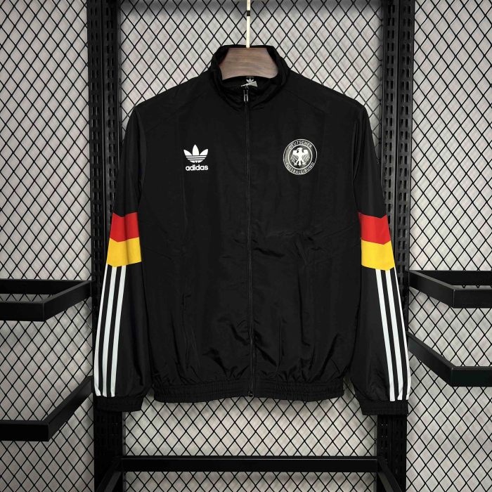 2024 Germany Originals Track Black Windbreaker Jacket