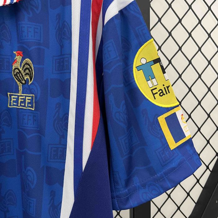 1996 France Home Retro Kit French football