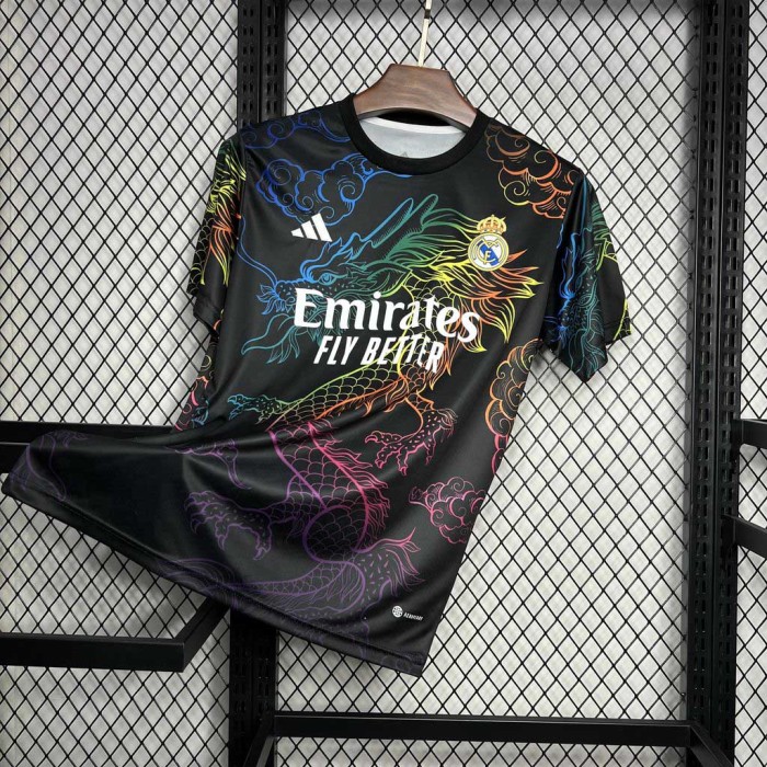 24-25 Real Madrid Rainbow Dragon Black Jersey