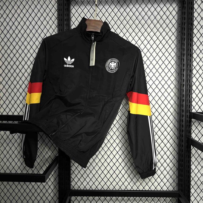 2024 Germany Originals Track Black Windbreaker Jacket