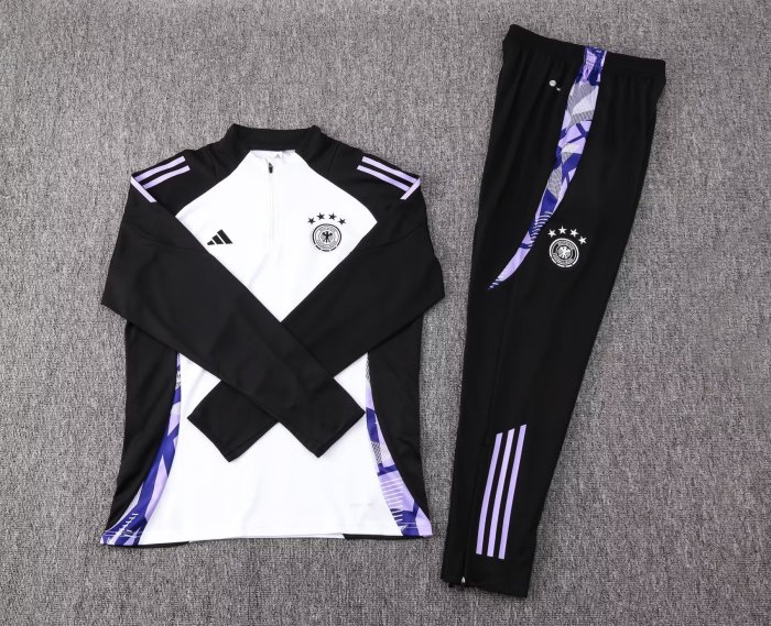 Germany tracksuit 2024 White Quater Zip Training Kit