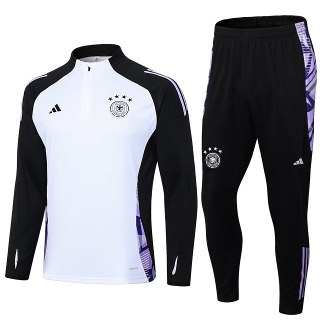 Germany tracksuit 2024 White Quater Zip Training Kit