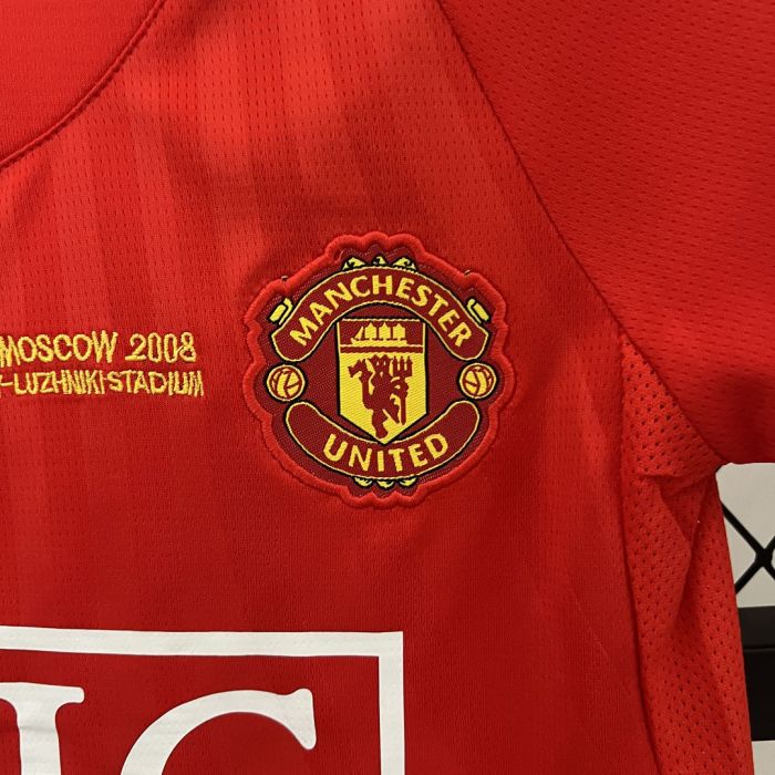 Manchester United Jersey 2007-2008 Retro Home Kids Kits