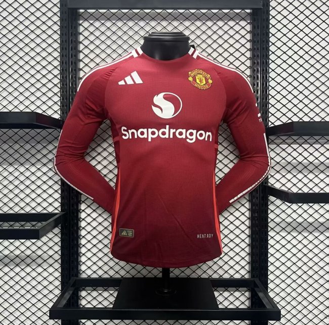 24-25 Manchester United Home Long Sleeve Kit Player Version