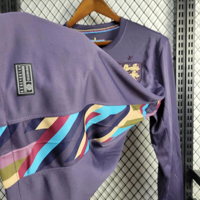 2024 England Away Long Sleeve Kit UEFA Euro