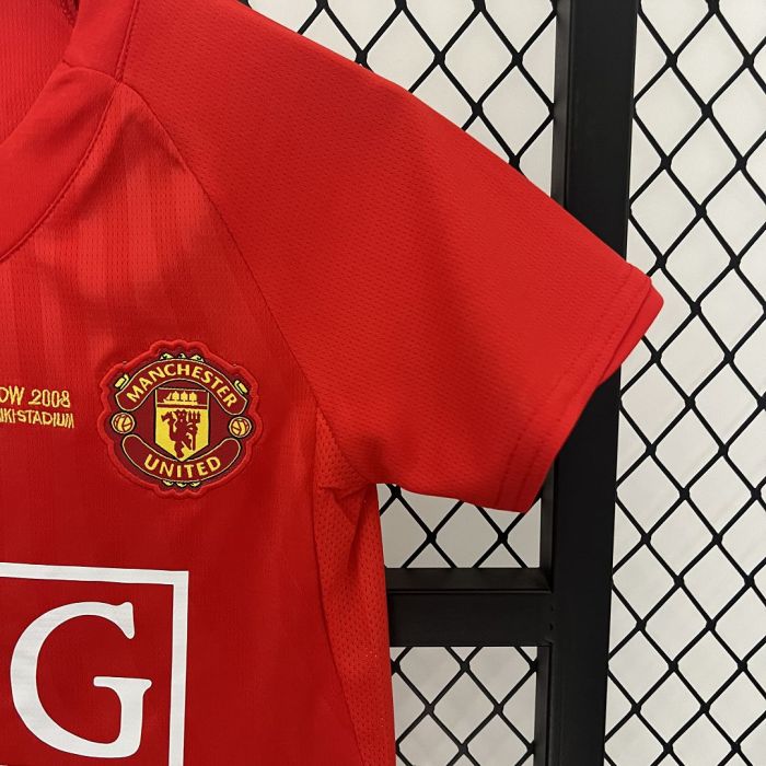 Manchester United Jersey 2007-2008 Retro Home Kids Kits