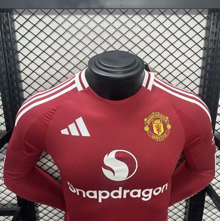 24-25 Manchester United Home Long Sleeve Kit Player Version