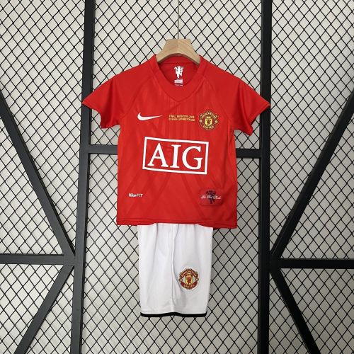 Manchester United Jersey 2007-2008 Retro Home Kids Kits