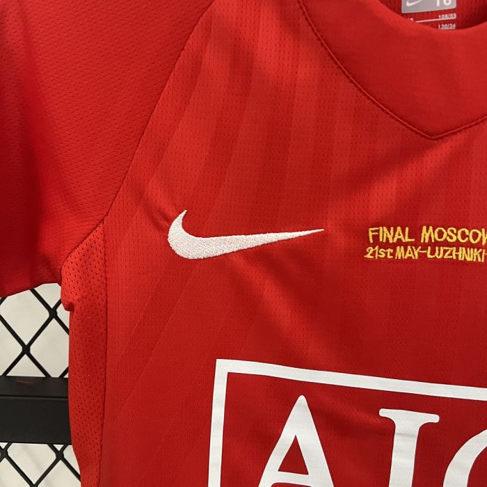 Manchester United Jersey 2007-2008 Retro Home Kids Kits