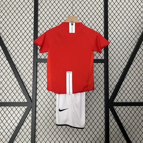 Manchester United Jersey 2007-2008 Retro Home Kids Kits