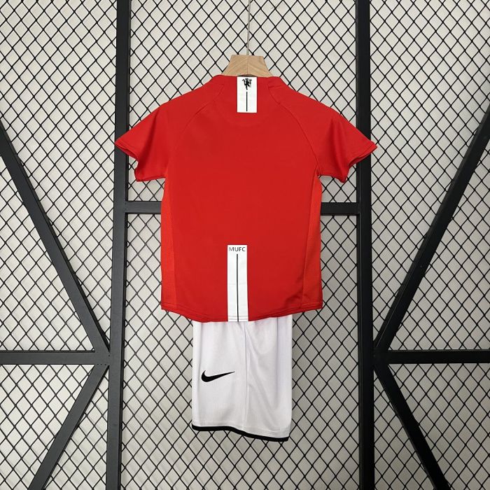 Manchester United Jersey 2007-2008 Retro Home Kids Kits