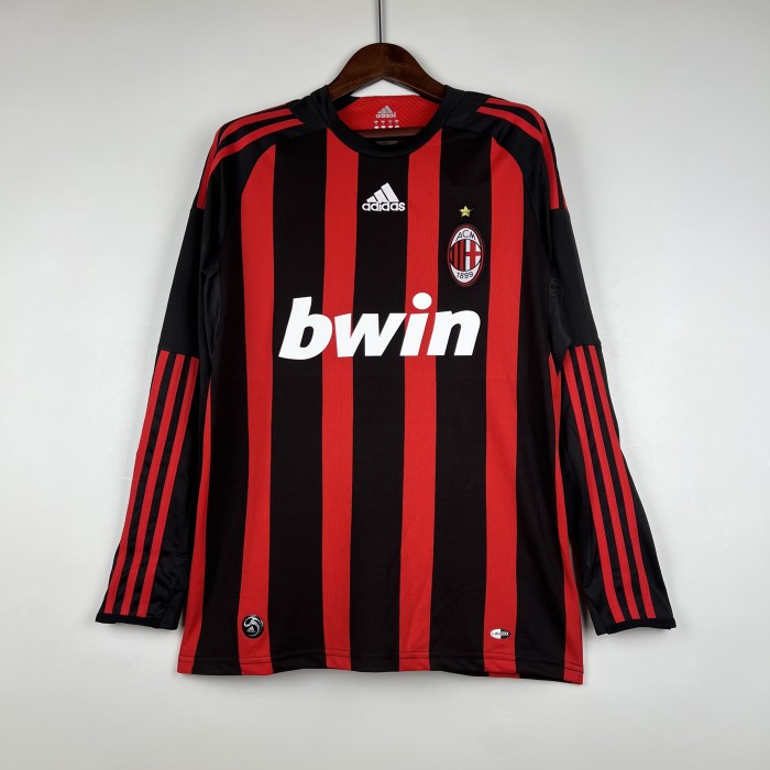 08-09 AC Milan long sleeve Retro Home Kit