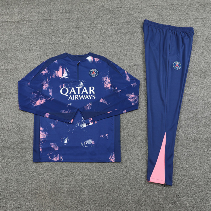 PSG tracksuit 24/25 navy blue with pink Quater Zip Training Kit