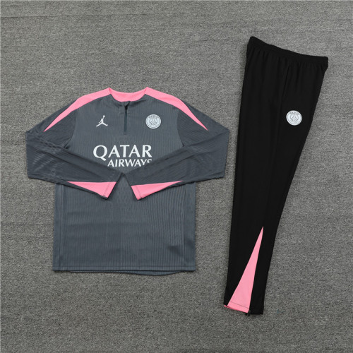 PSG tracksuit 24/25 dark gray with pink Quater Zip Training Kit
