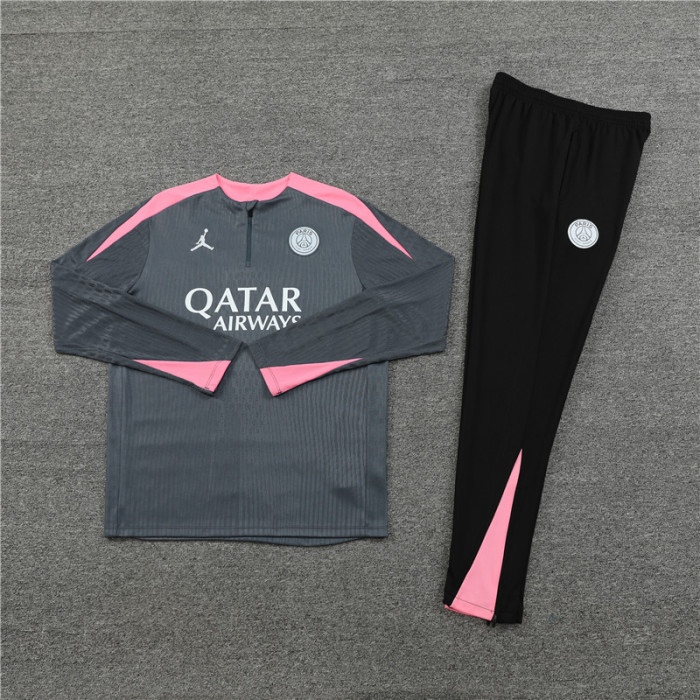 PSG tracksuit 24/25 dark gray with pink Quater Zip Training Kit