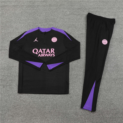 PSG tracksuit 24/25 black with purple Quater Zip Training Kit