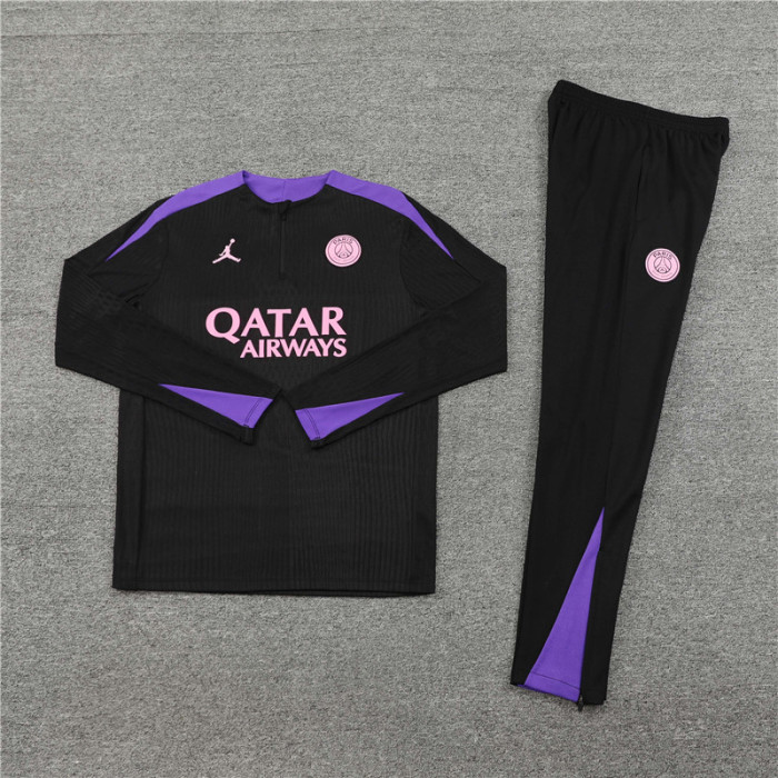 PSG tracksuit 24/25 black with purple Quater Zip Training Kit