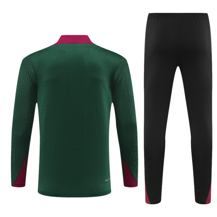 PSG tracksuit 24/25 green with red Quater Zip Training Kit