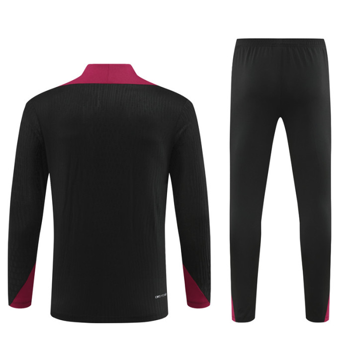 PSG tracksuit 24/25 black with red Quater Zip Training Kit