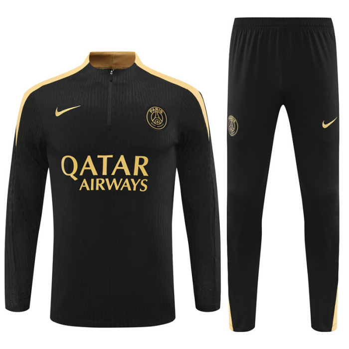 PSG tracksuit 24/25 black with gold Quater Zip Training Kit