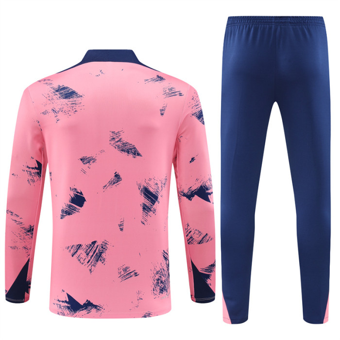 PSG tracksuit 24/25 pink with navy blue Quater Zip Training Kit