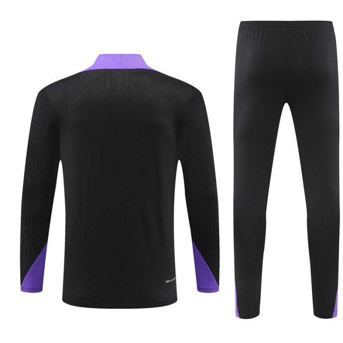 PSG tracksuit 24/25 black with purple Quater Zip Training Kit