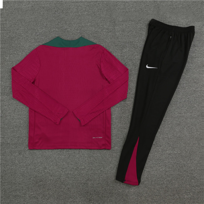 PSG tracksuit 24/25 red with green Quater Zip Training Kit