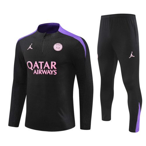 PSG tracksuit 24/25 black with purple Quater Zip Training Kit