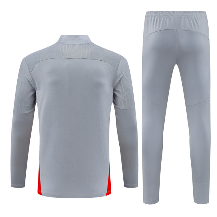 AC Milan tracksuit 24/25 gray with red Quater Zip Training Kit