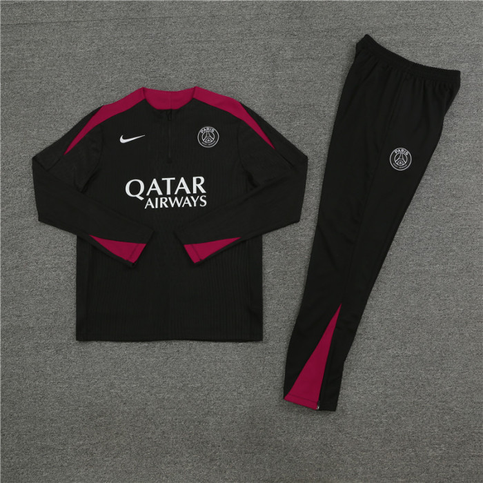 PSG tracksuit 24/25 black with red Quater Zip Training Kit