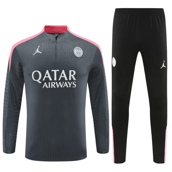 PSG tracksuit 24/25 dark gray with pink Quater Zip Training Kit