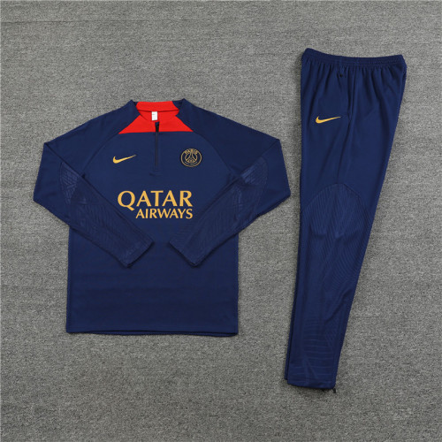 PSG tracksuit 23/24 navy blue with red Quater Zip Training Kit
