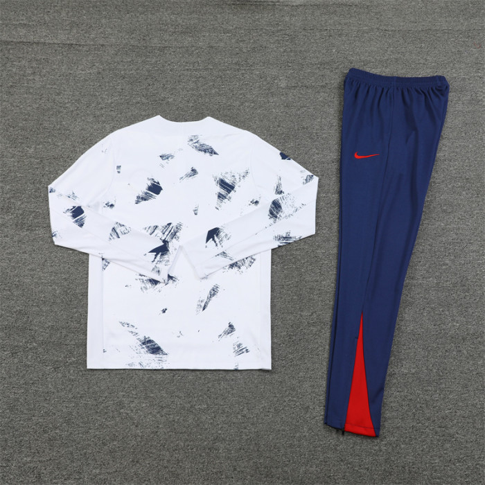 PSG tracksuit 24/25 white with red and blue Quater Zip Training Kit