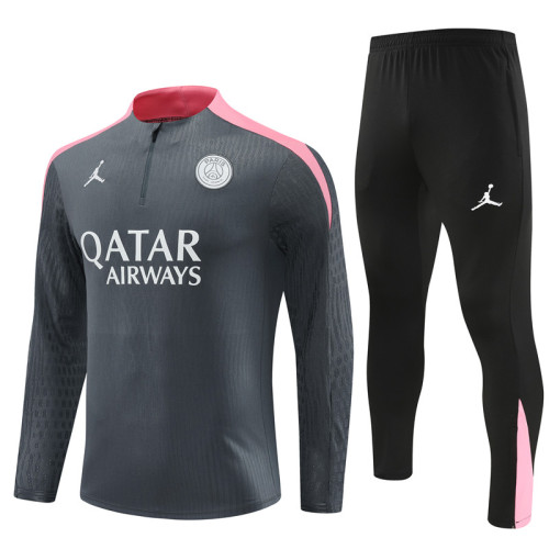 PSG tracksuit 24/25 dark gray with pink Quater Zip Training Kit