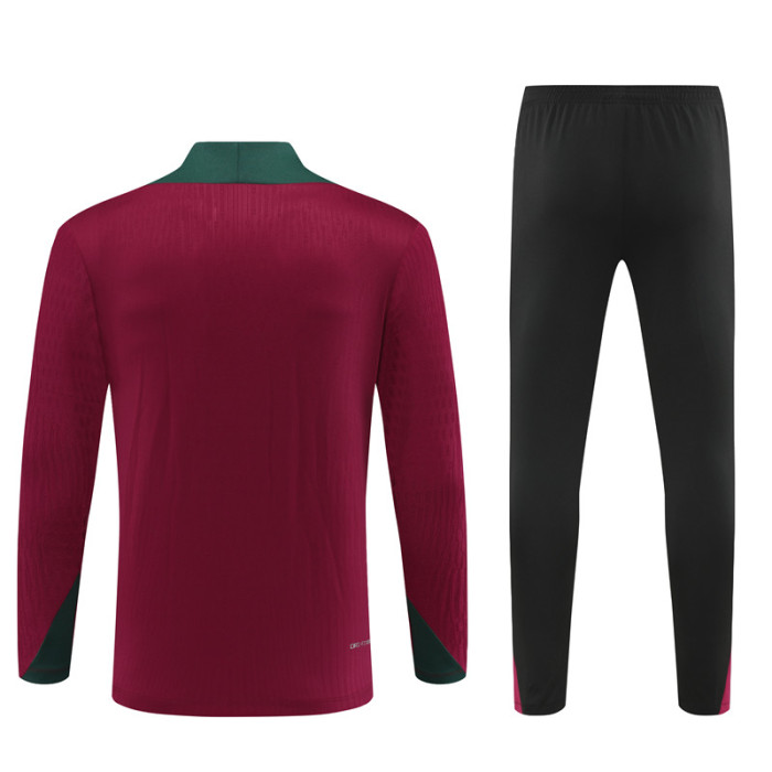 PSG tracksuit 24/25 red with green Quater Zip Training Kit