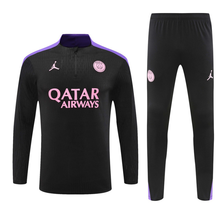 PSG tracksuit 24/25 black with purple Quater Zip Training Kit