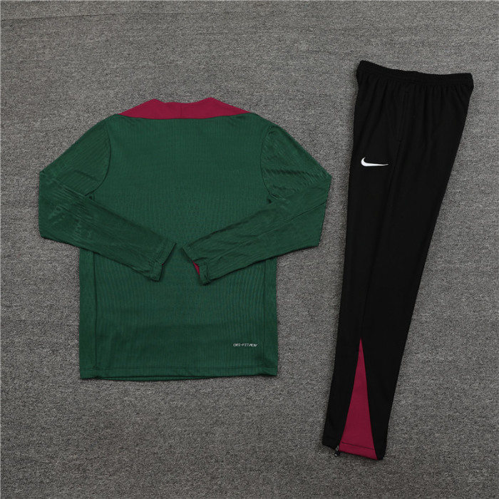 PSG tracksuit 24/25 green with red Quater Zip Training Kit