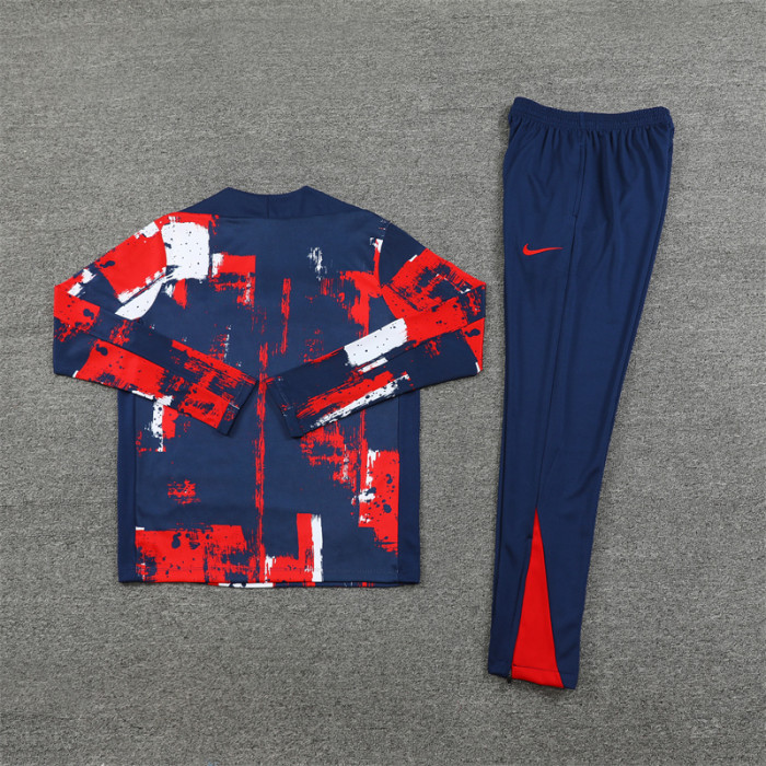 PSG tracksuit 24/25 camouflage navy blue with red Quater Zip Training Kit