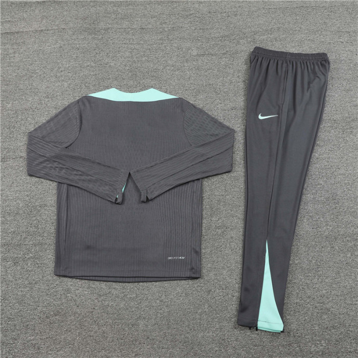 PSG tracksuit 24/25 dark gray with light green Quater Zip Training Kit