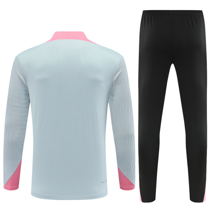 PSG tracksuit 24/25 light gray with pink Quater Zip Training Kit