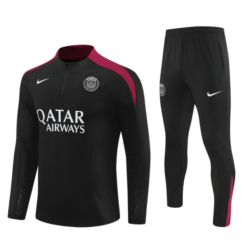 PSG tracksuit 24/25 black with red Quater Zip Training Kit