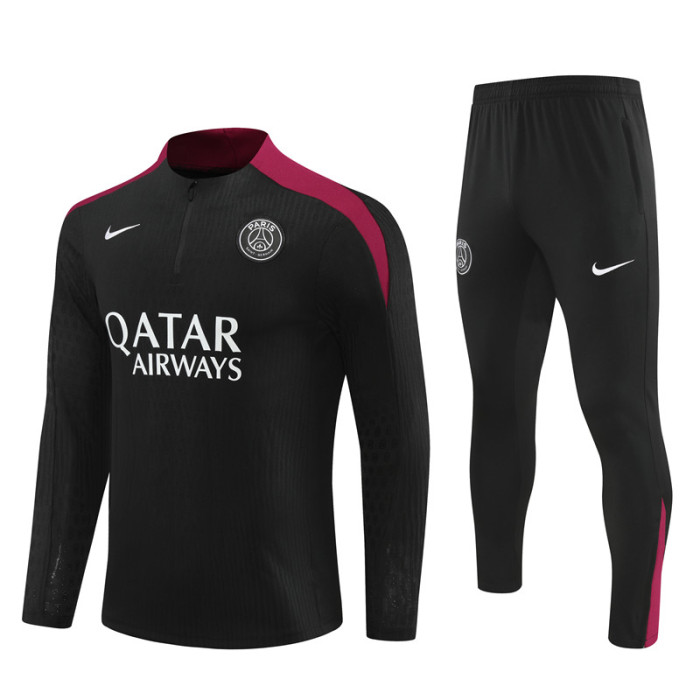 PSG tracksuit 24/25 black with red Quater Zip Training Kit