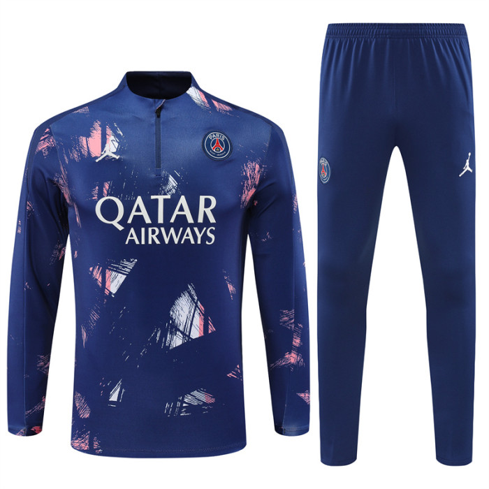 PSG tracksuit 24/25 navy blue with pink Quater Zip Training Kit
