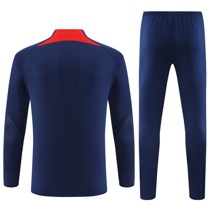 PSG tracksuit 23/24 navy blue with red Quater Zip Training Kit