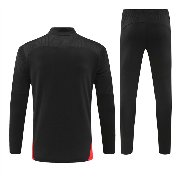 AC Milan tracksuit 24/25 black with red Quater Zip Training Kit