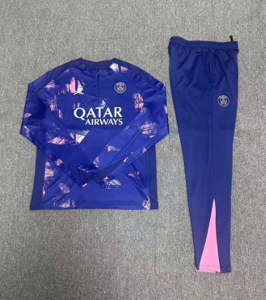 PSG tracksuit 24/25 navy blue with pink Quater Zip Training Kit